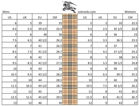 burberry size chart men|burberry men shoe size chart.